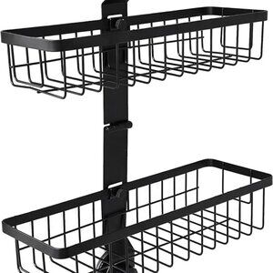 Bath Shower Caddy 2 shelves / Black / Suction cups / BRAND NEW